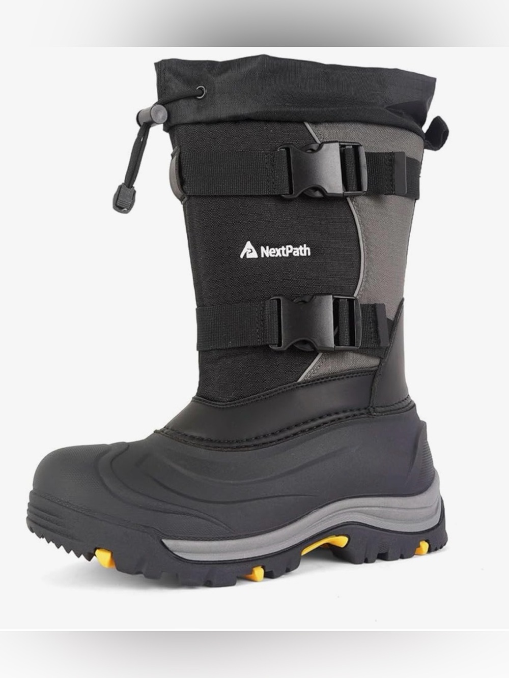Men's Black & Gray Insulated Snow Boots